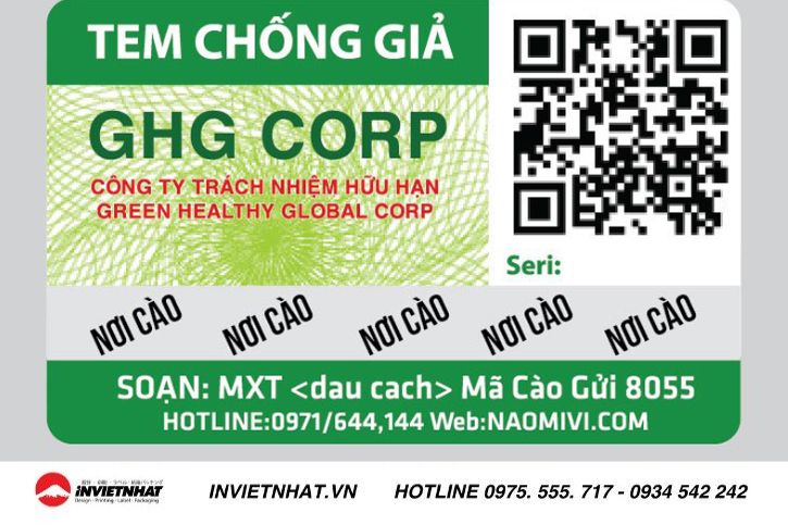 Tem chống hàng nhái có QR