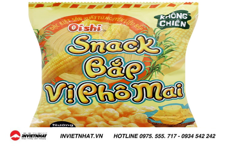 Một số mẫu bao bì bánh bim bim snack đẹp được in tại xưởng Việt Nhật