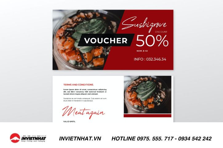 mẫu voucher nhà hàng sushi