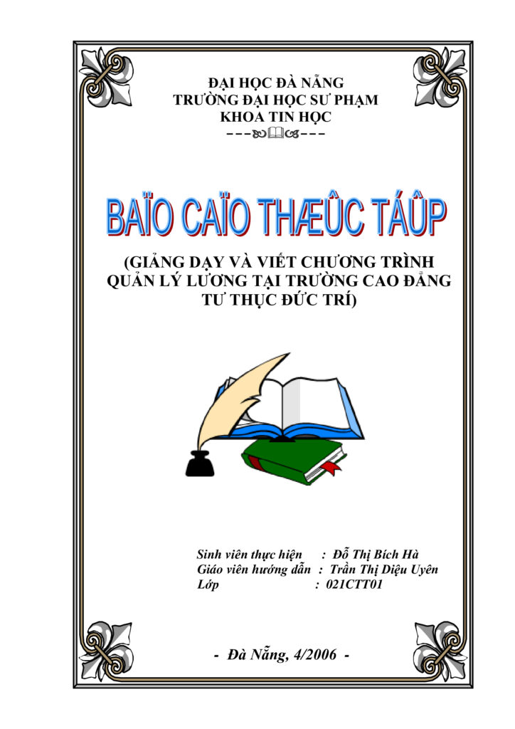 Mẫu bìa word báo cáo thực tập doanh nghiệp