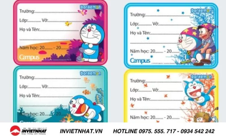Mẫu nhãn doreamon được nhiều khách hàng biết là một trong những mẫu nhãn dán hồ sơ đẹp nhất