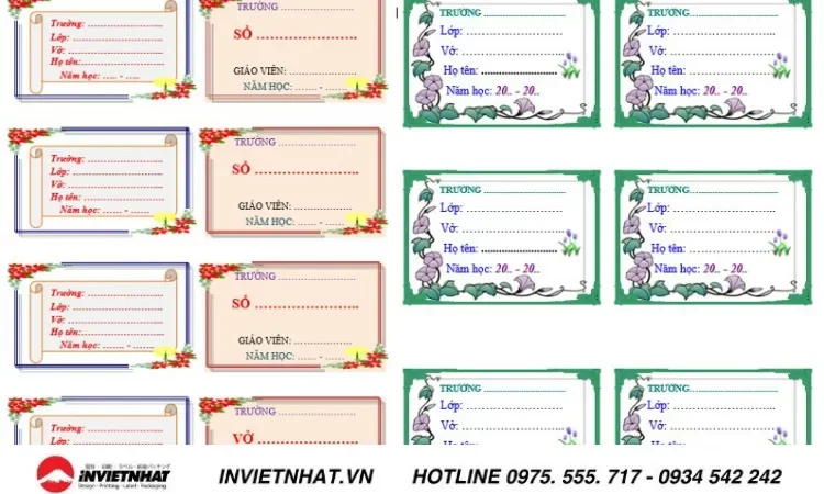 Mẫu có hoa tím được lựa chọn là một trong những mẫu nhãn hồ sơ đẹp nhất