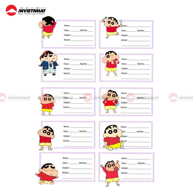 nhãn vở shin cậu bé bút chì