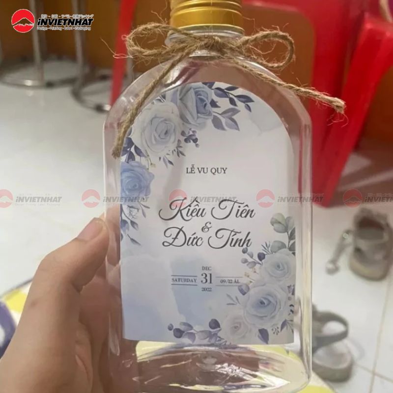 tem dán chai nước đám cưới 2