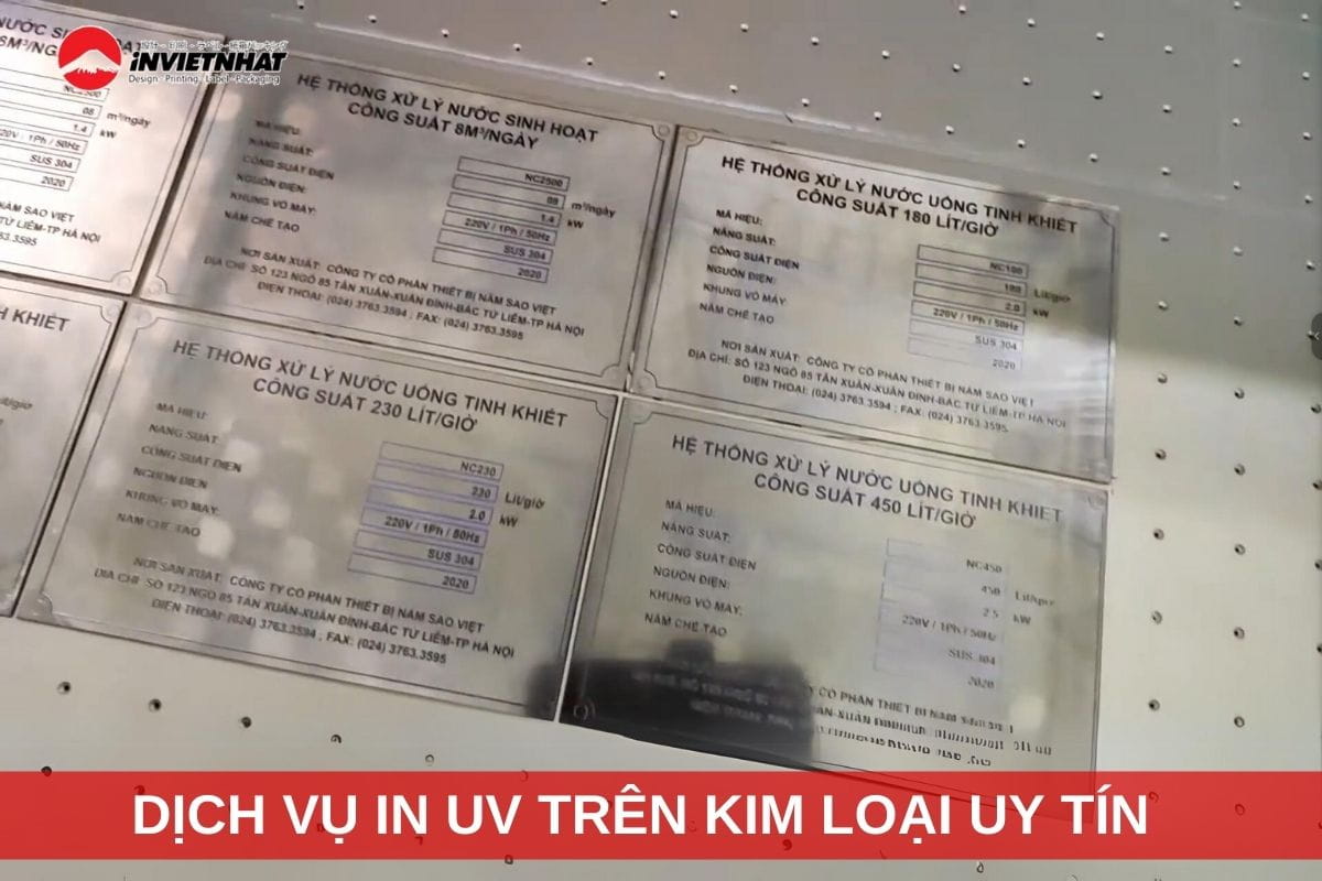 in uv tren kim loai