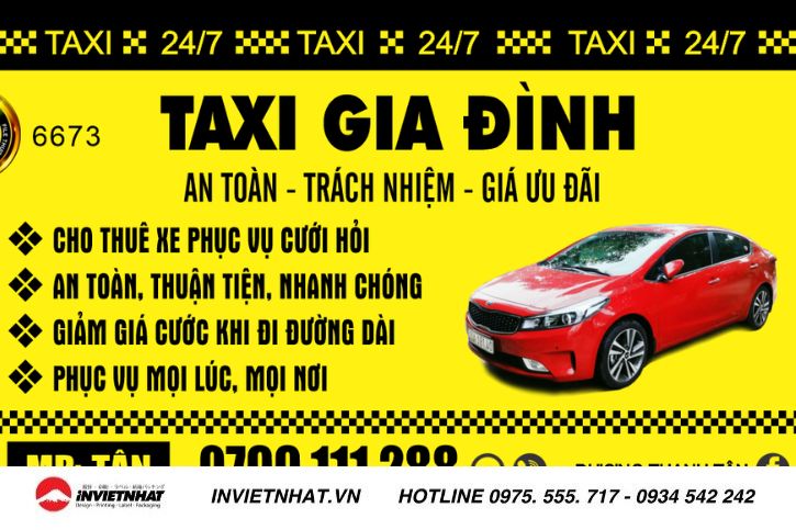 dia chi in an cac mau card visit xe taxi dep gia re tai TPHCM