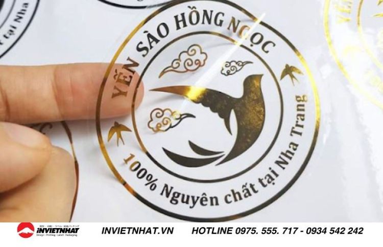 mẫu tem yến sào nhũ vàng