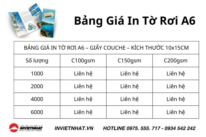 Bang gia in to roi A6