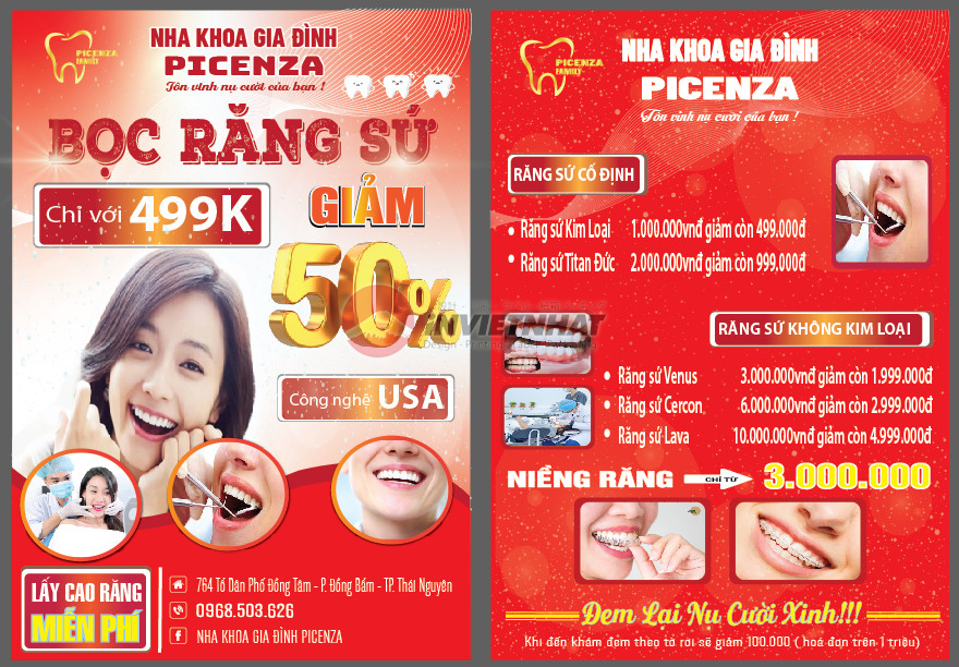 in tờ rơi quảng cáo nha khoa đẹp giá rẻ tại TPHCM