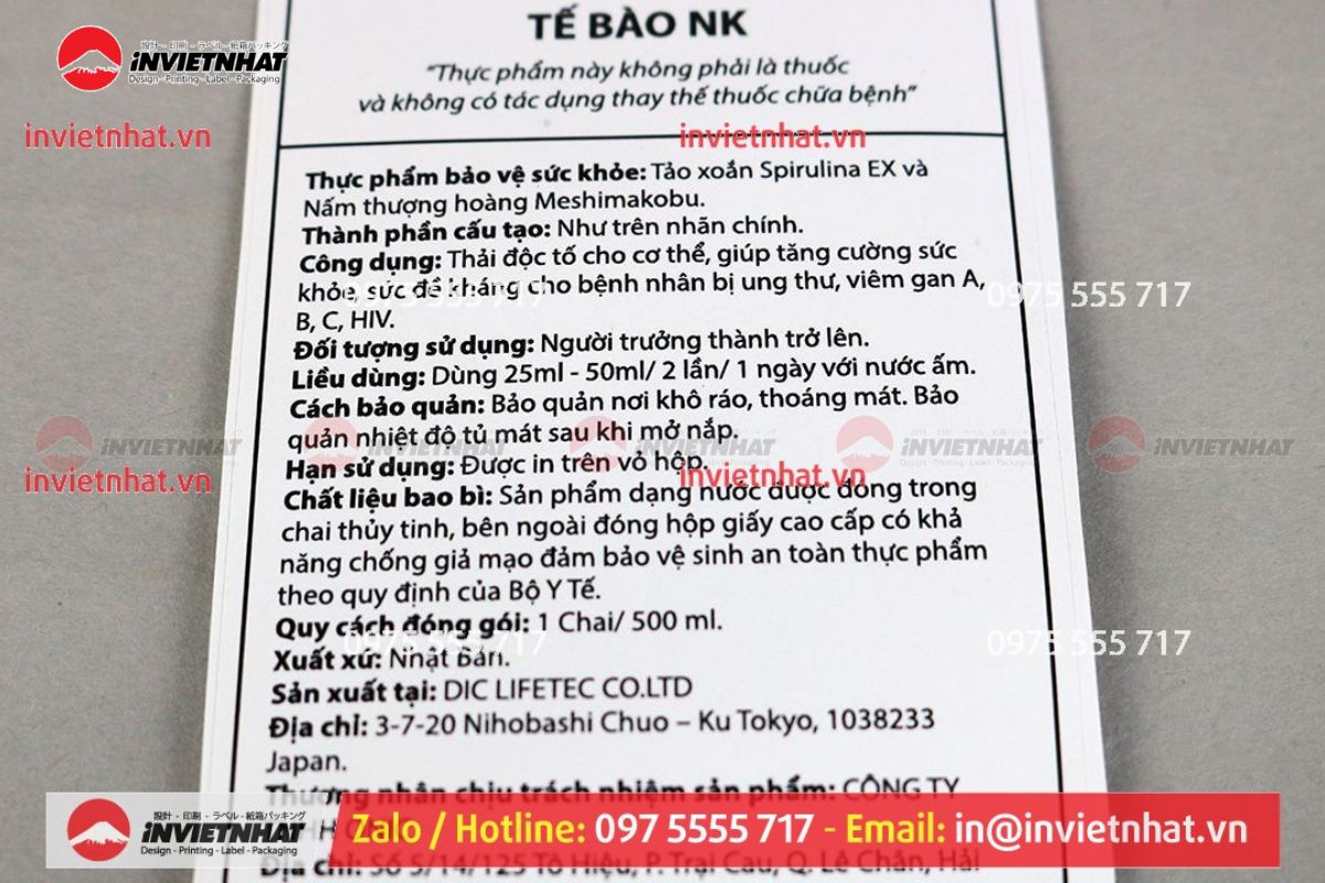 In Tem Phụ Sản Phẩm Nhập Khẩu Giá Rẻ Uy Tín TPHCM 13 Các thông tin cần ghi trên tem nhãn phụ