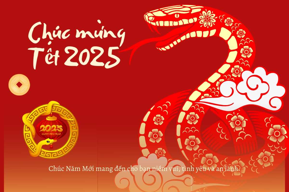 Nen Tet hinh con ran 2025