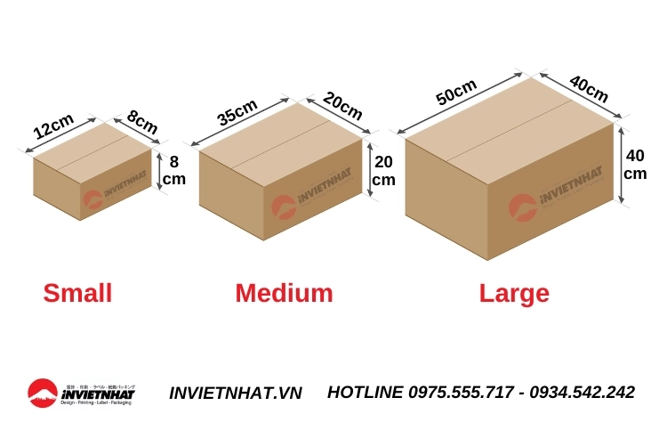 Các kích thước hộp carton