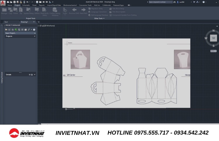 Thiết kế hộp giấy trên Auto CAD