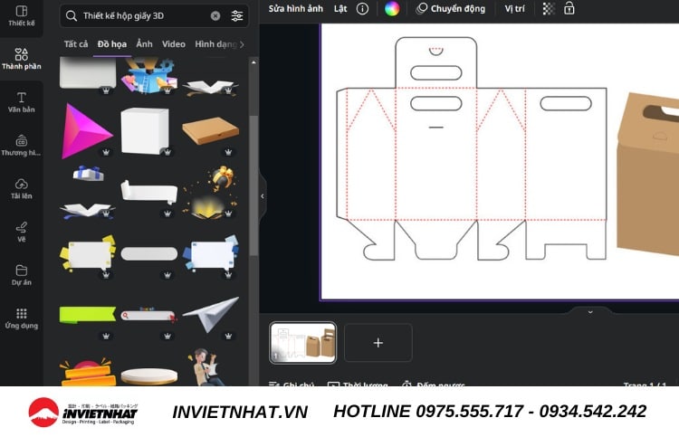 Thiết kế hộp giấy trên Canva