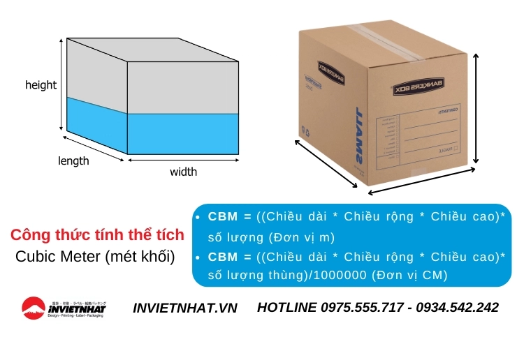 Tính thể tích kích thước hộp carton