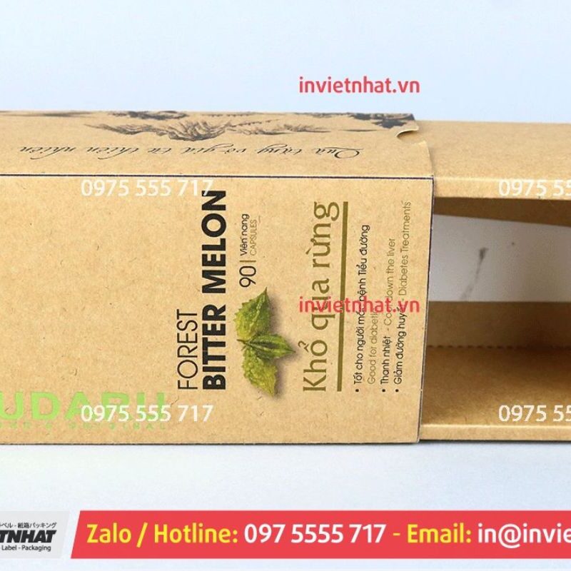 In hộp giấy nắp kéo 8 Hộp giấy nắp trượt đựng thực phẩm