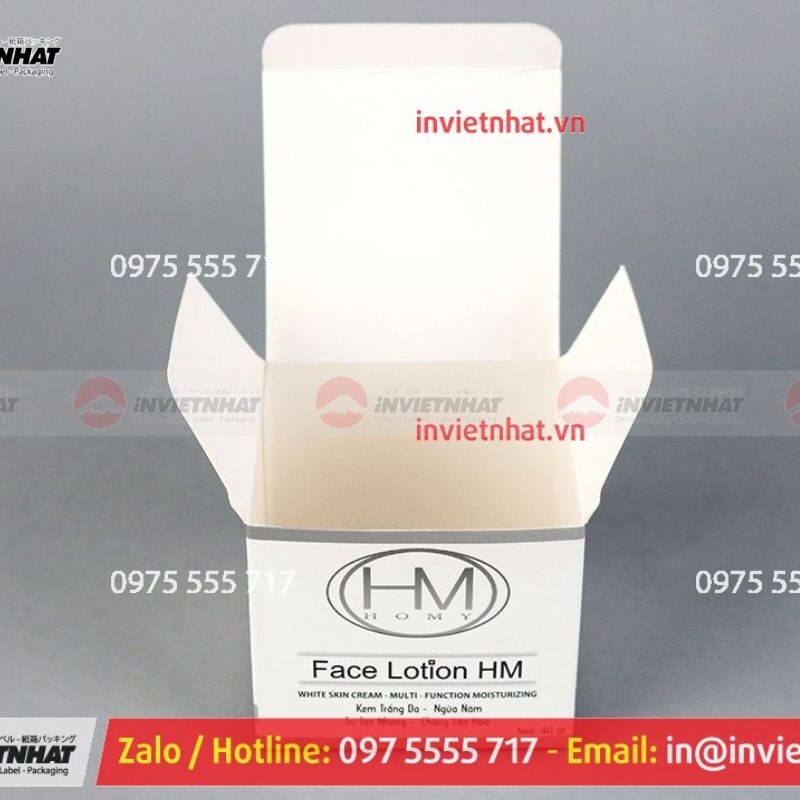 In hộp giấy nắp gài 8 Mẫu hộp giấy đựng kem dưỡng