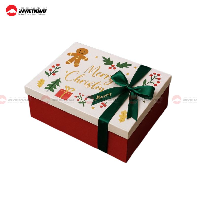 Mẫu hộp quà noel dạng hộp đóng