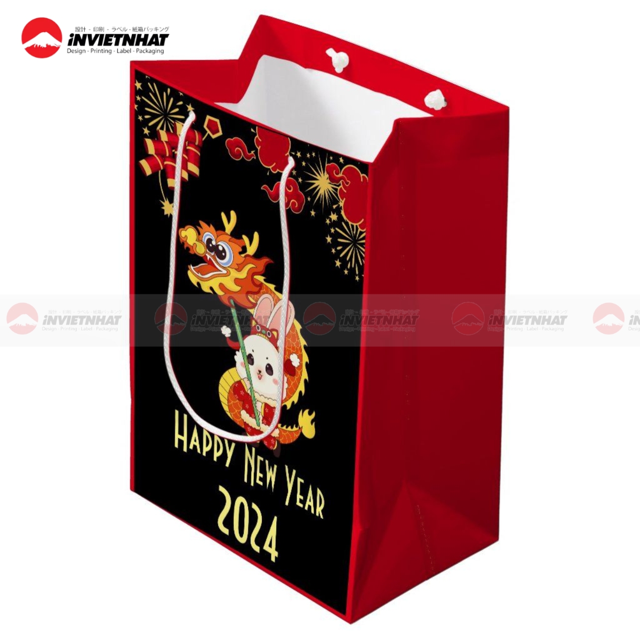 Tui giay dung qua Tet co san mau do