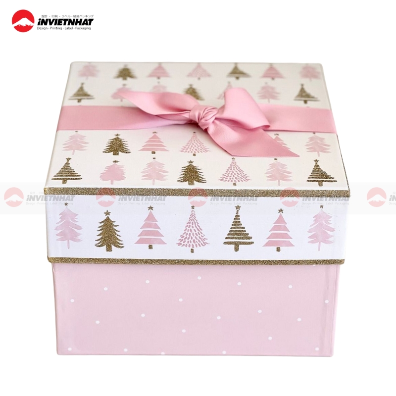 mau hop qua Noel giay ivory