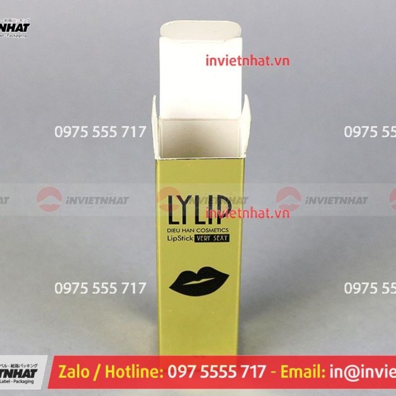 In hộp giấy nắp gài 9 Mau hop son Lylip