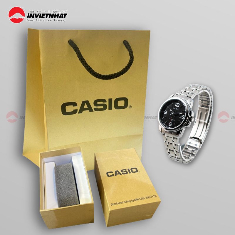 13+ Mẫu Hộp Giấy Đựng Đồng Hồ Đeo Tay Cao Cấp Sang Trọng 2025 10 Bo tui giay va hop de dong ho thuong hieu Casio
