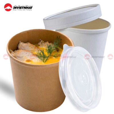 Mẫu hộp đựng thức ăn hình trụ tròn có nắp