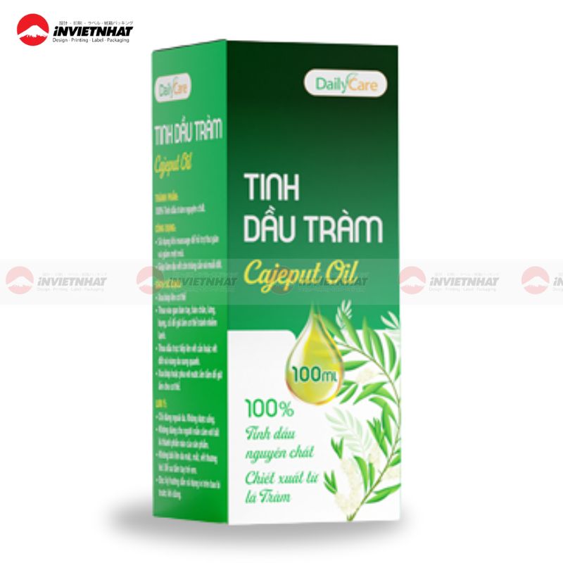 in hop giay dung chai tinh dau