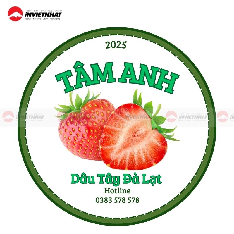 Mẫu tem dán hoa quả