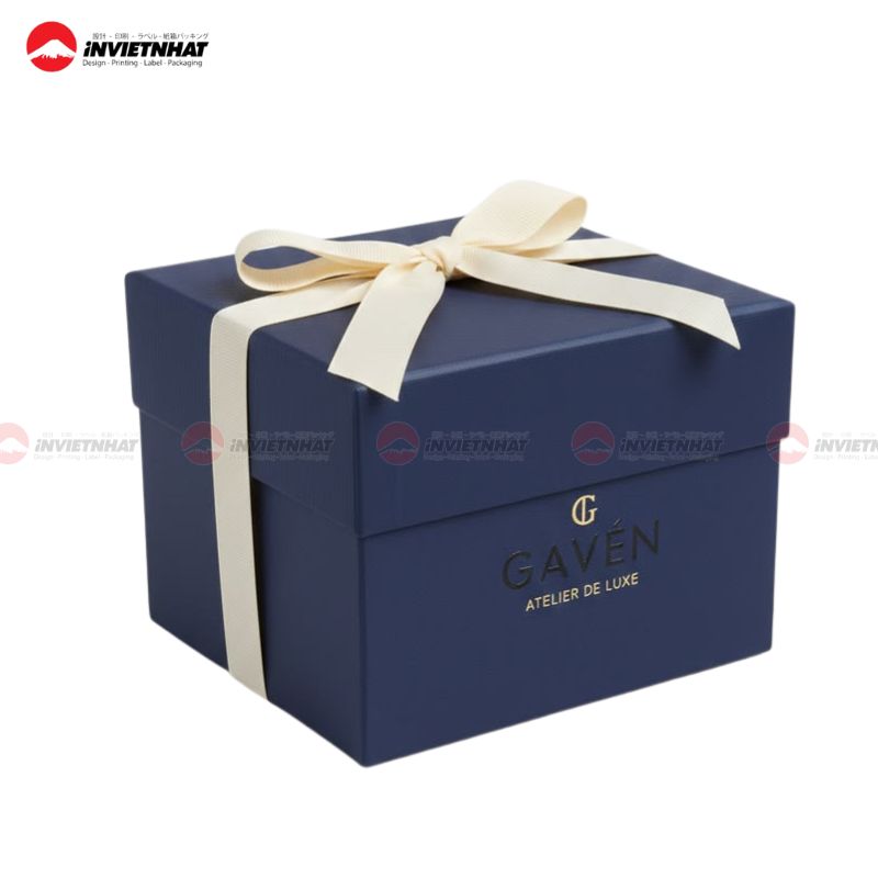 mẫu hộp chữ nhật xanh sang trọng