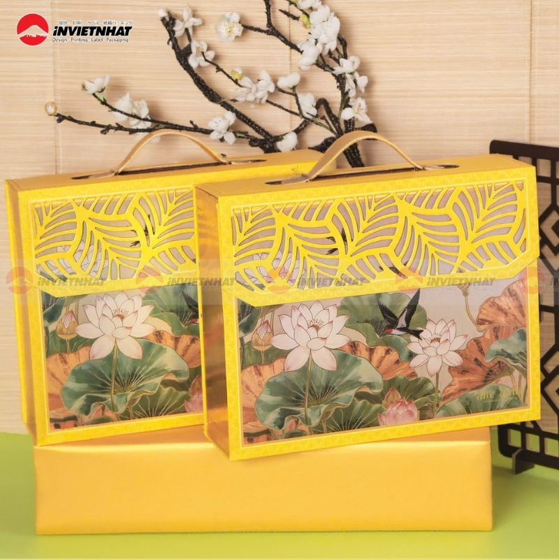 Hop giay vali dung qua tet tone vang