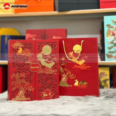 Hộp trung thu 2 cánh nam châm đỏ