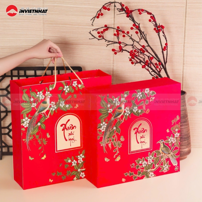 Mau hop giay am duong mau do dip tet