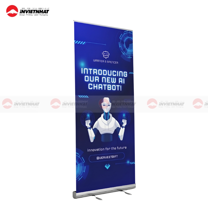 Mau standee quang ba