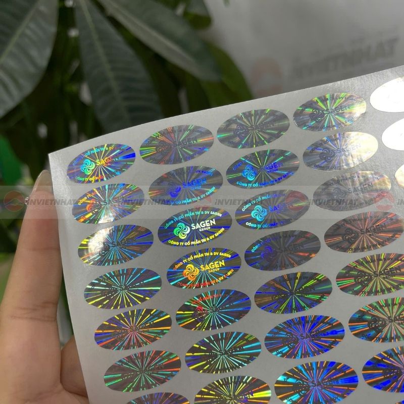 Tem hologram nền bạc