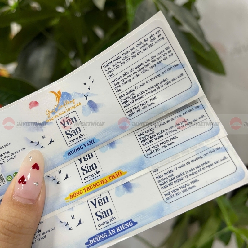 Tem yến sào chưng sẵn in 4 màu