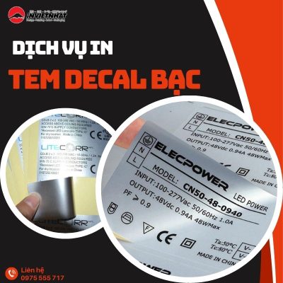 dịch vụ in tem decal bạc