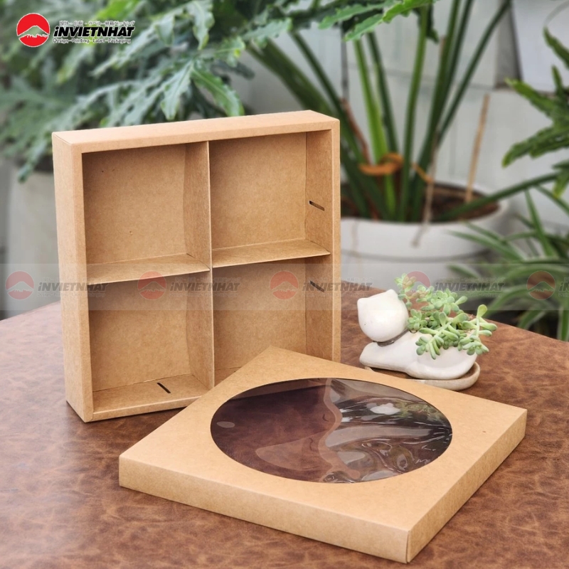 35+ Mẫu in hộp giấy kraft GIÁ RẺ, đa dạng thiết kế 2025 44 hộp giấy nắp kính mica nhiều ngăn