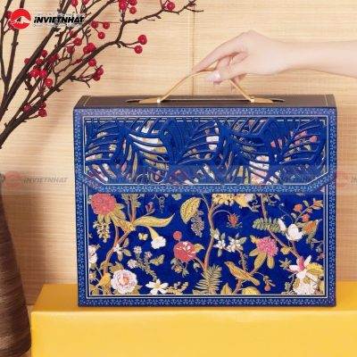 hop giay vali dung qua tet tone xanh