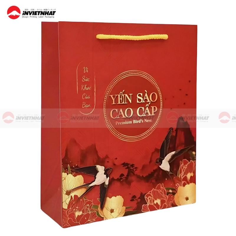 Mẫu túi giấy đựng yến sào màu sắc bắt mắt