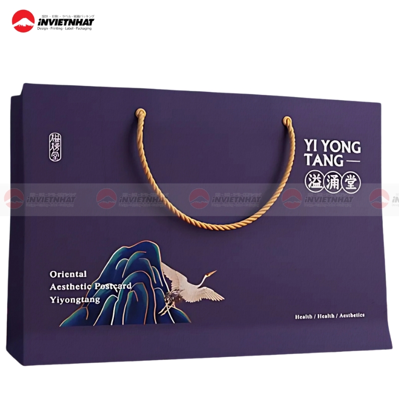Mẫu túi giấy đựng yến sào phong cách tối giản