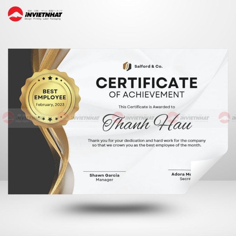 mẫu giấy khen cá nhân xuất sắc