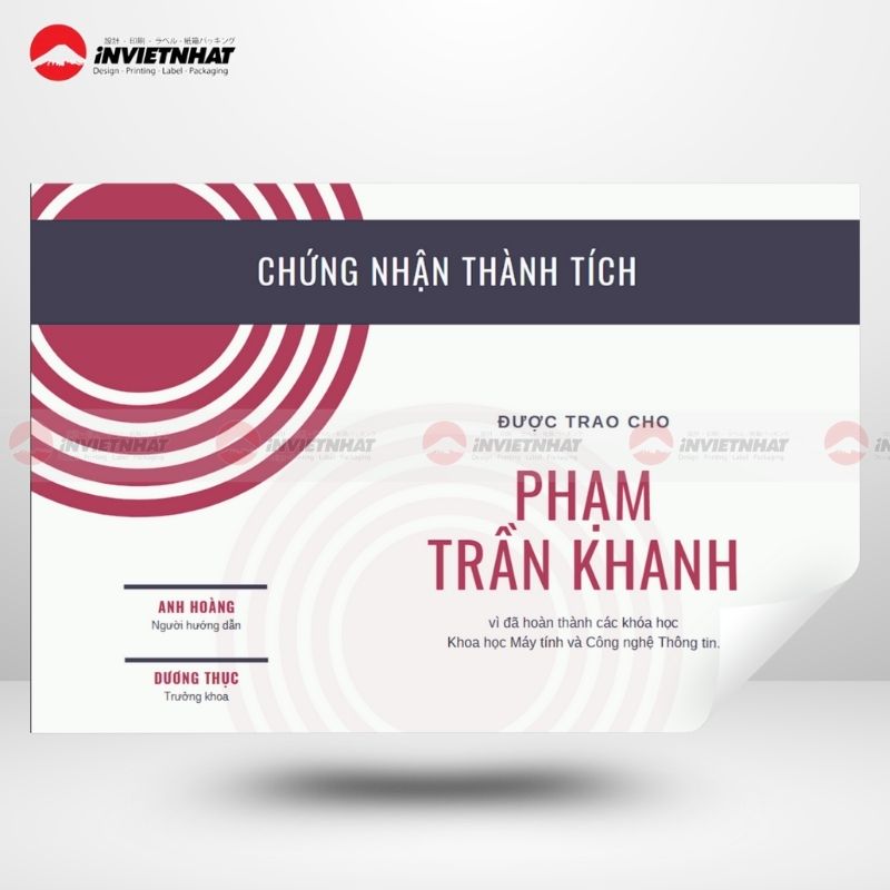 mẫu giấy khen công ty