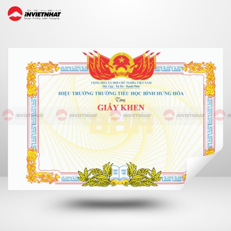 mẫu giấy khen học sinh đẹp