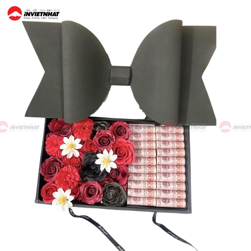 mẫu hộp quà sinh nhật nơ to
