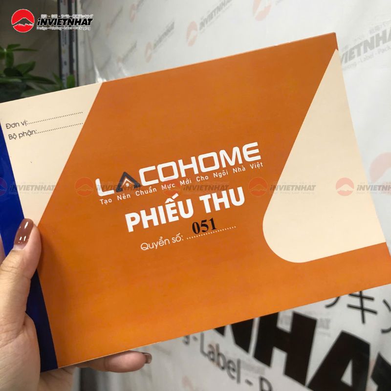 mẫu phiếu thu Carbonless 2 liên mặt trước