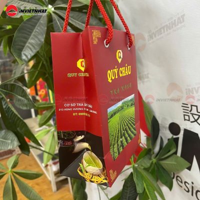 Túi giấy C300 in 4 màu Cơ sở trà Quý Châu