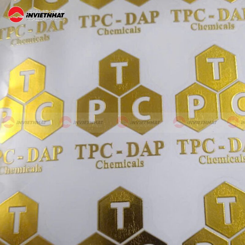 in tem uv dtf nhũ vàng