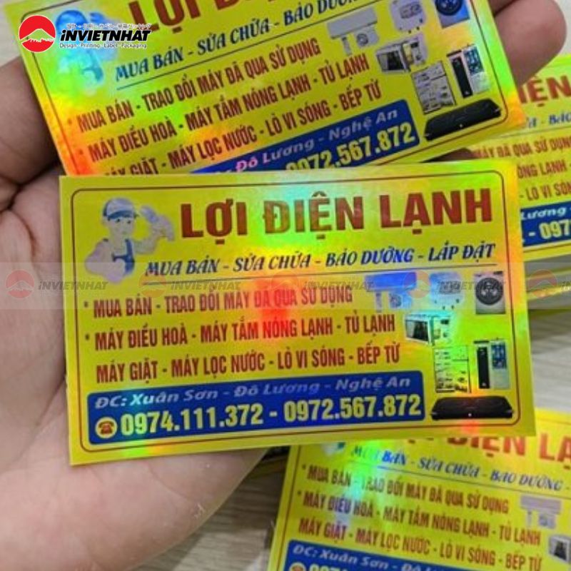 tem điện lạnh dán quảng cáo
