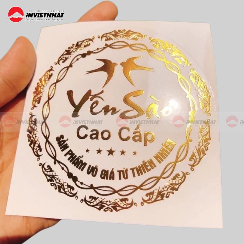 19+ Mẫu In Tem Ép Kim Ép Nhũ Đẹp Cao Cấp 24 tem ép kim nhũ vàng